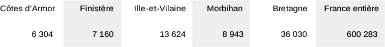 Figure 1 – Répartition du parc des poids lourds en circulation par département en Bretagne au 1er janvier 2021