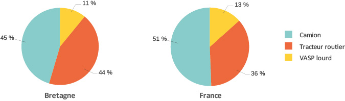 Figure 2 – Répartition du parc des poids lourds en circulation au 1er janvier 2021 selon le genre de véhicules