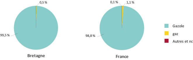 Figure 3 – Répartition du parc des poids lourds selon le type d’énergie au 1er janvier 2021